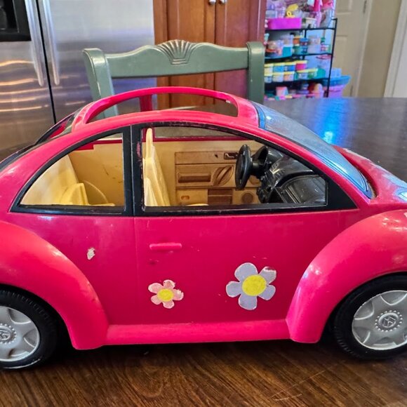 Fisher Price Loving Family Dollhouse Volkswagen Pink Beetle Car 2001 - Picture 4 of 7